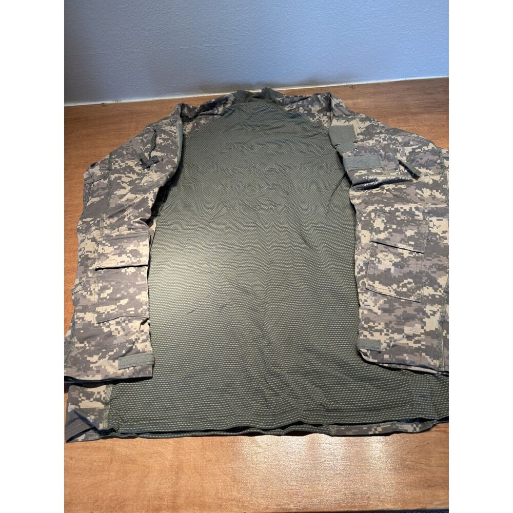 Massif Army Combat Shirt Adult Large Green FR Flame Resistant Camo Mens NWOT